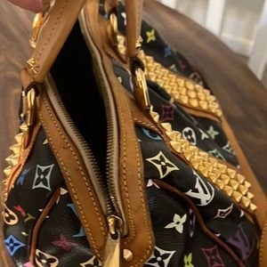 lv multi color tote bag